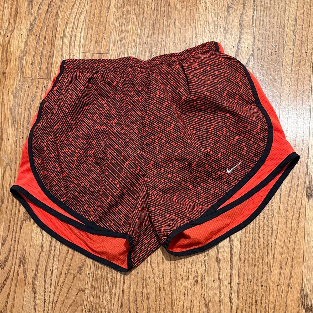 Nike Women's Dri-Fit Black and Red Athletic Running Shorts